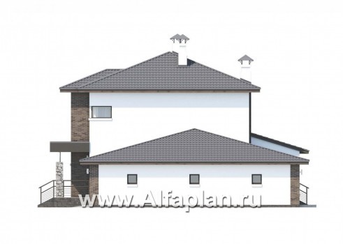 Проекты домов Альфаплан - «Приоритет» - современный экономичный дом с гаражом - превью фасада №2