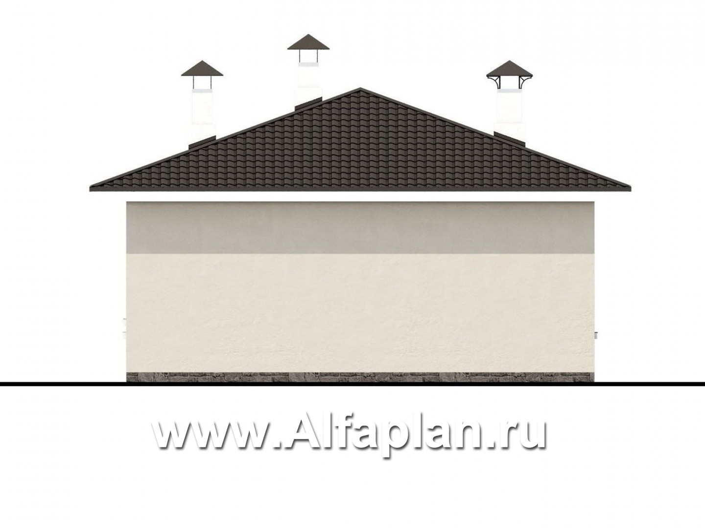 Проекты домов Альфаплан - «Мелета» - уютный одноэтажный дом с двумя спальнями - изображение фасада №4