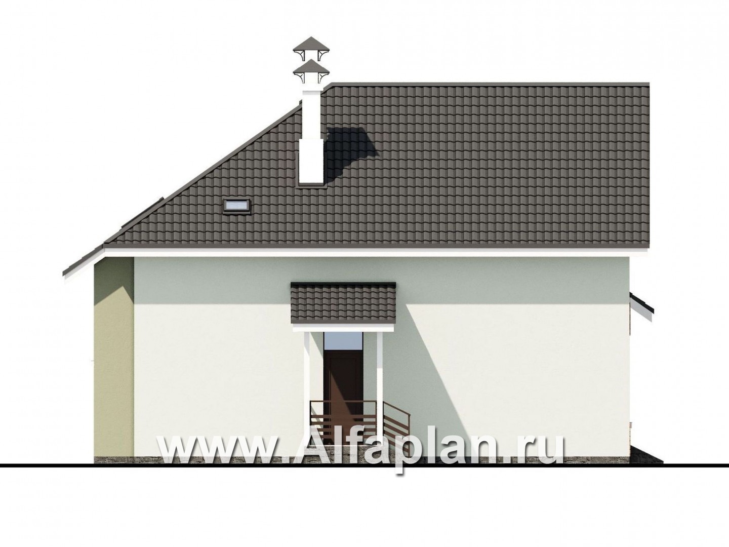 Проекты домов Альфаплан - Мансардный дом с угловым планом - изображение фасада №4