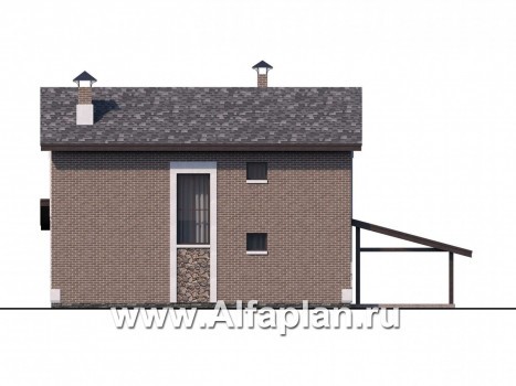 Проекты домов Альфаплан - «Каменка» - компактный экономичный дом в ретро-стиле - превью фасада №4