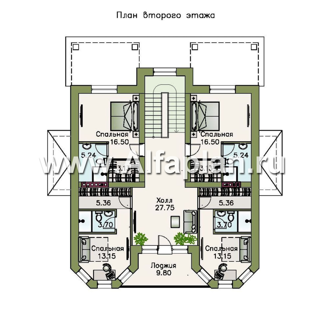 Проекты домов Альфаплан - «Рюрик» - солидный дом из газобетона для солидной семьи - изображение плана проекта №2