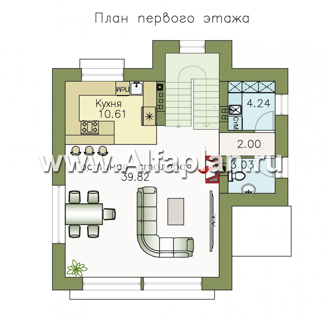 Проекты домов Альфаплан - «Сапфир» - трехэтажный дом с большим гаражом для маленького участка - изображение плана проекта №2