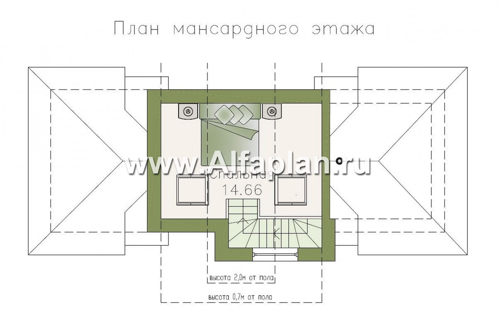 Проекты домов Альфаплан - Комфортная баня с жилой мансардой - план проекта №2