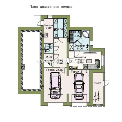 Проекты домов Альфаплан - «Три семерки» - трехэтажный загородный особняк - превью плана проекта №1