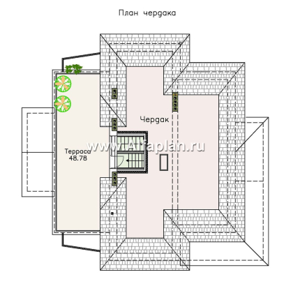 Проекты домов Альфаплан - «Три семерки» - трехэтажный загородный особняк - превью плана проекта №5