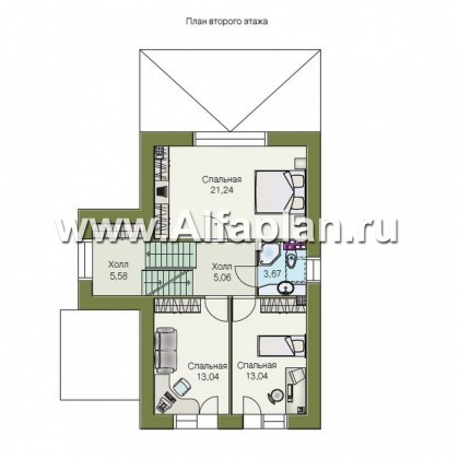 Проекты домов Альфаплан - «Экспрофессо»- компактный трехэтажный коттедж - превью плана проекта №3