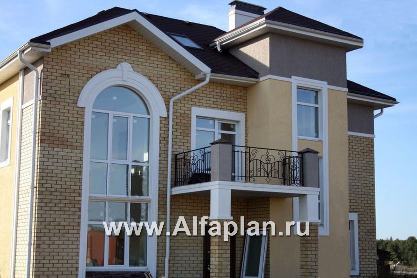Проекты домов Альфаплан - «Разумовский» - элегантный загородный дом - дополнительное изображение №2