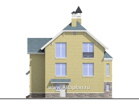 Проекты домов Альфаплан - «Корвет» - проект дома с гаражом и спортзалом - превью фасада №4