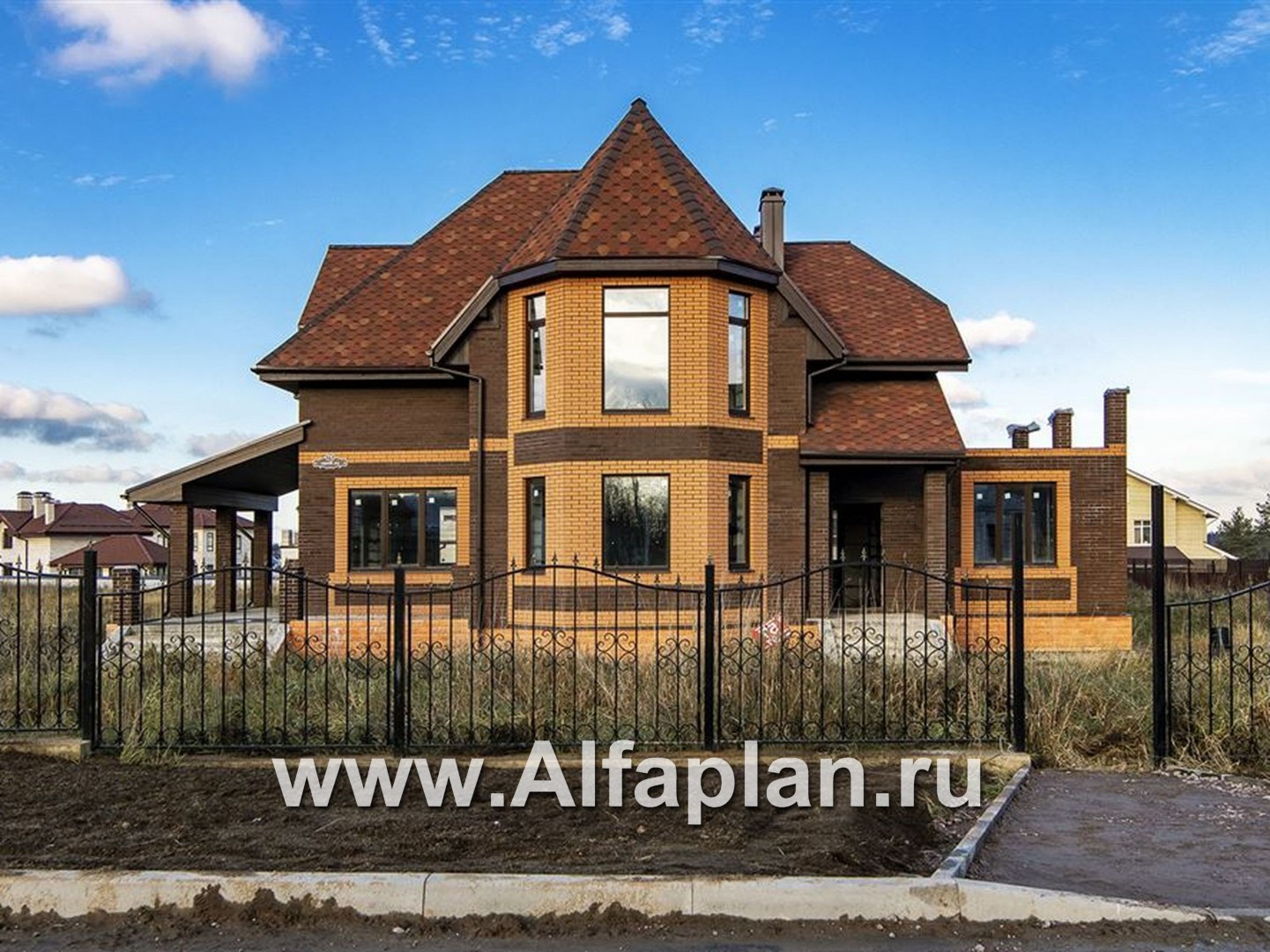 Проекты домов Альфаплан - «Шереметьев» - проект дома с большой открытой террасой - дополнительное изображение №1