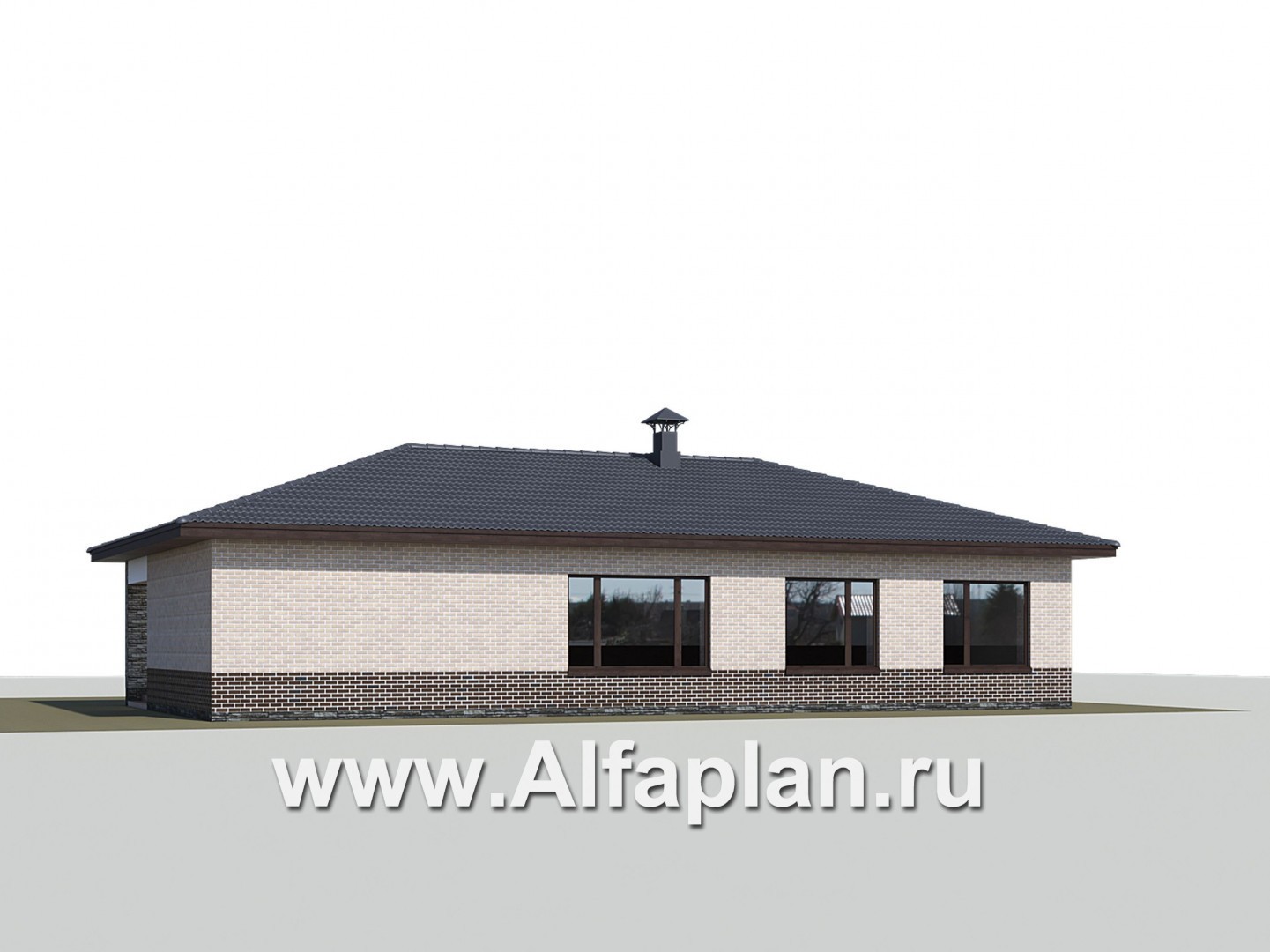 Проекты домов Альфаплан - «Алазея» - просторный одноэтажный дом с сауной и террасой - дополнительное изображение №3
