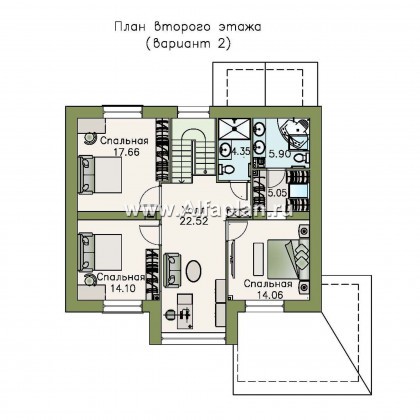 «Регата» -проект дома с двускатной крышей - превью план дома