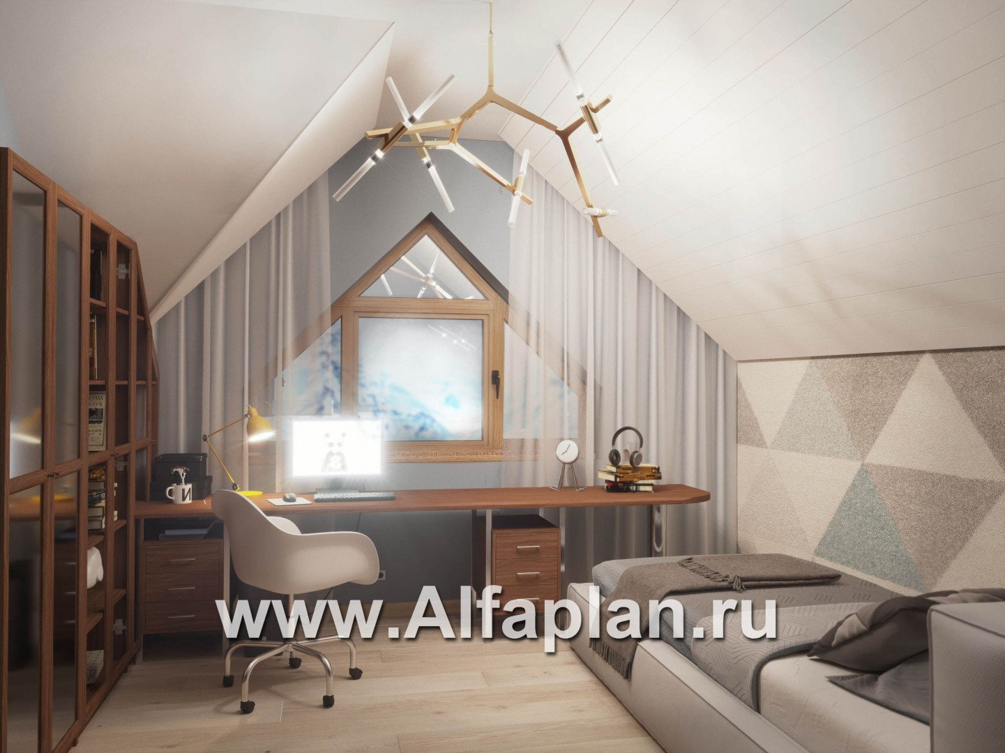 Проекты домов Альфаплан - Проект экономичного дома с гаражом - дополнительное изображение №5