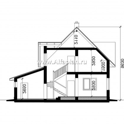 Проекты домов Альфаплан - Проект экономичного дома с гаражом - превью плана проекта №3