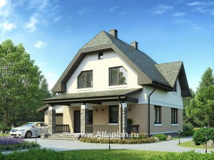 Проекты домов Альфаплан - Проект экономичного дома с гаражом - превью основного изображения