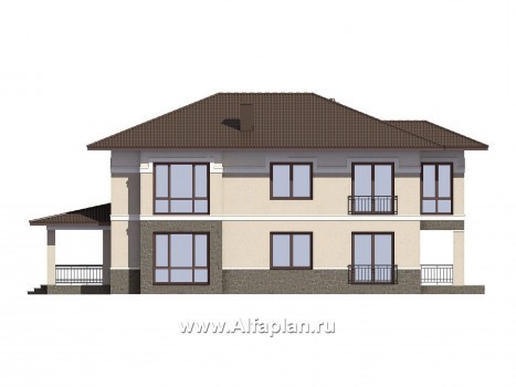 Проекты домов Альфаплан - Проект двухэтажного особняка с удобной планировкой - превью фасада №2