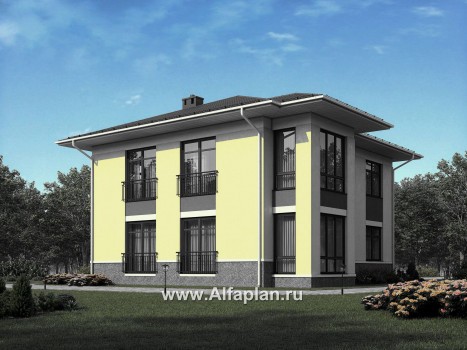 Проекты домов Альфаплан - Проект двухэтажного  кирпичного дома (пять спален) - превью дополнительного изображения №1