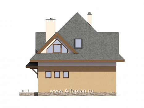 Проекты домов Альфаплан - Проект экономичного дома с компактным планом - превью фасада №4