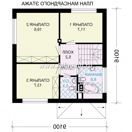 Проекты домов Альфаплан - Проект экономичного дома с компактным планом - превью плана проекта №2