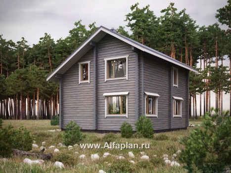 Проекты домов Альфаплан - Проект деревянного дома с простой двускатной кровлей - превью дополнительного изображения №2