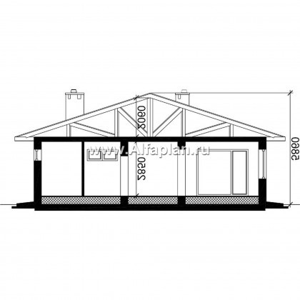 Проекты домов Альфаплан - Проект современного одноэтажного дома - превью плана проекта №2