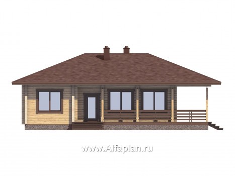 Проекты домов Альфаплан - Проект удобной дачи с большой террасой - превью фасада №2