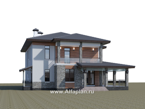 Проекты домов Альфаплан - «Отражение» - двухэтажный дом для большой семьи - превью дополнительного изображения №3