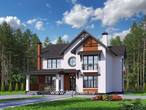 Проекты домов Альфаплан - «Сафо» - проект просторного дома для большой семьи - превью основного изображения