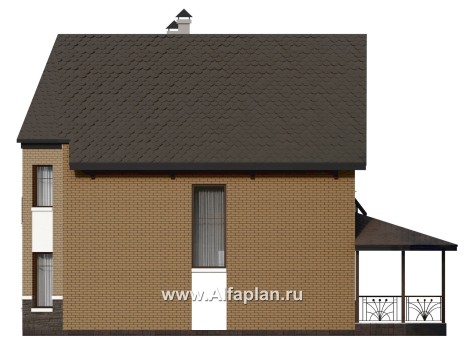 Проекты домов Альфаплан - Проект двухэтажного дома с эркером - превью фасада №2