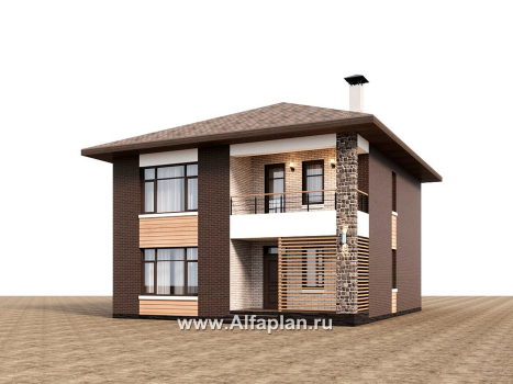 «Селигер» - проект двухэтажного дома из газобетона, с террасой, отличная планировка - превью дополнительного изображения №1