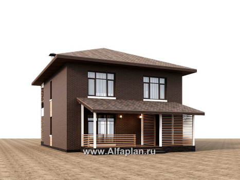 «Селигер» - проект двухэтажного дома из газобетона, с террасой, отличная планировка - превью дополнительного изображения №2