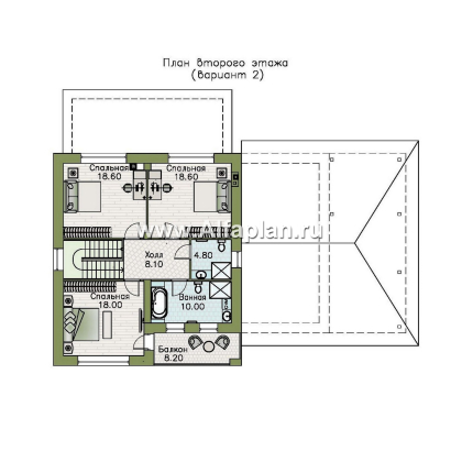 Проекты домов Альфаплан - "Сайма" - двухэтажный дом из кирпичей в баварском стиле, с гаражом - превью плана проекта №3