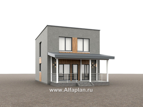 «Викинг» - проект дома, 2 этажа, с сауной и с террасой, в стиле хай-тек - превью дополнительного изображения №2