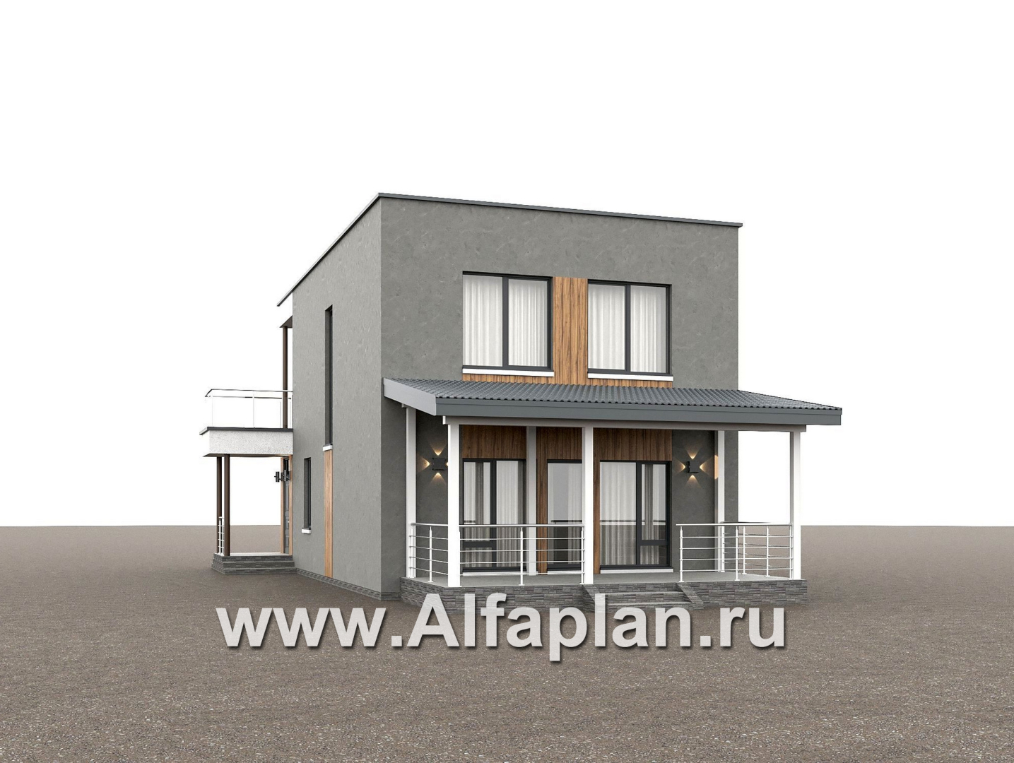 «Викинг» - проект дома, 2 этажа, с сауной и с террасой, в стиле хай-тек - дизайн дома №3