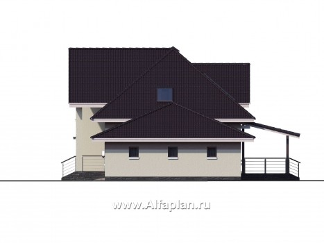 Проекты домов Альфаплан - «Кассиопея» - комфортабельный мансардный дом с большим гаражом - превью фасада №2