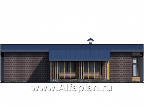 Проекты домов Альфаплан - «Омикрон» - современный каркасный дом для загородной жизни - превью фасада №3