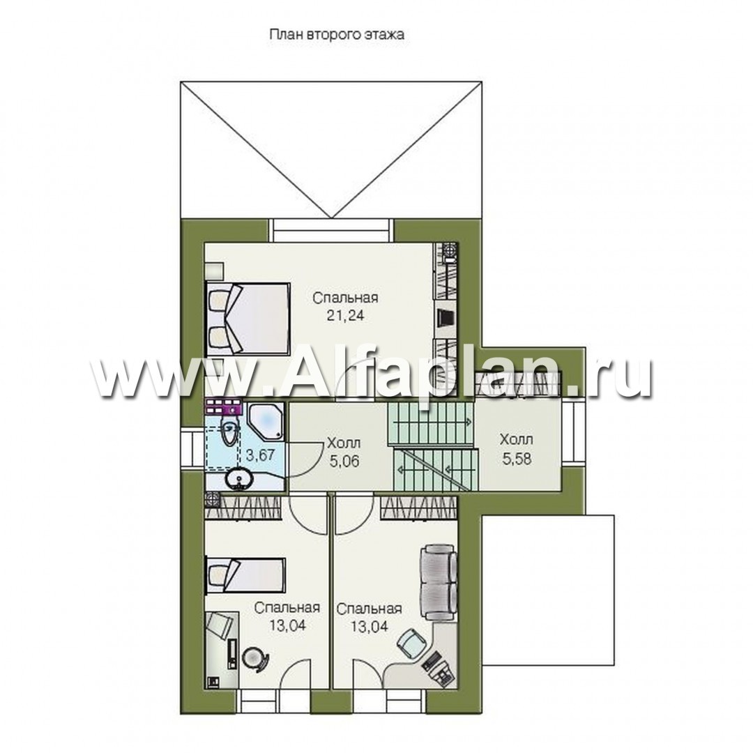 Проекты домов Альфаплан - «Экспрофессо»- компактный трехэтажный коттедж - изображение плана проекта №3