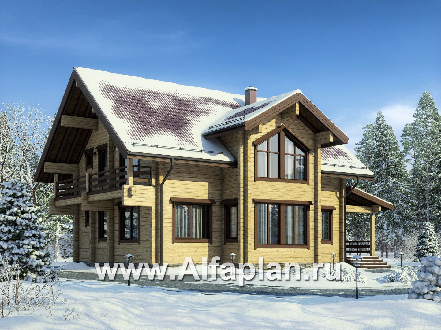 Проекты домов Альфаплан - Деревянный дом для большой семьи - дополнительное изображение №1