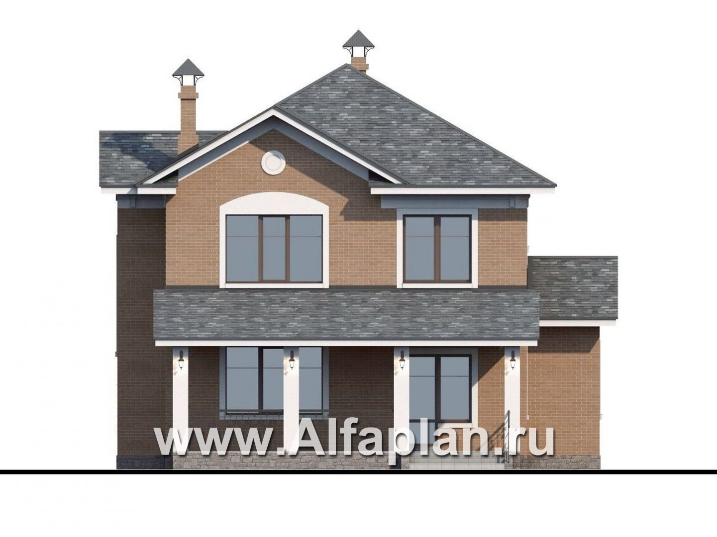 Проекты домов Альфаплан - «Позитив»-дом с компактной и удобной планировкой - изображение фасада №4