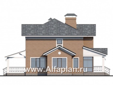 Проекты домов Альфаплан - «Позитив»-дом с компактной и удобной планировкой - превью фасада №3
