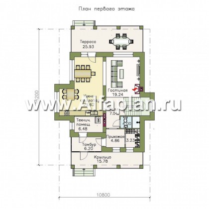 Проекты домов Альфаплан - «Позитив»-дом с компактной и удобной планировкой - превью плана проекта №1