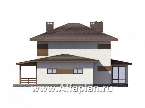 Проекты домов Альфаплан - Комфортный дом для большой семьи - превью фасада №4