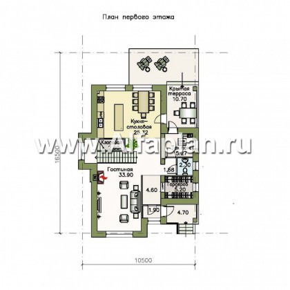 Проекты домов Альфаплан - «Потемкин» - элегантный двуxэтажный коттедж - превью плана проекта №1