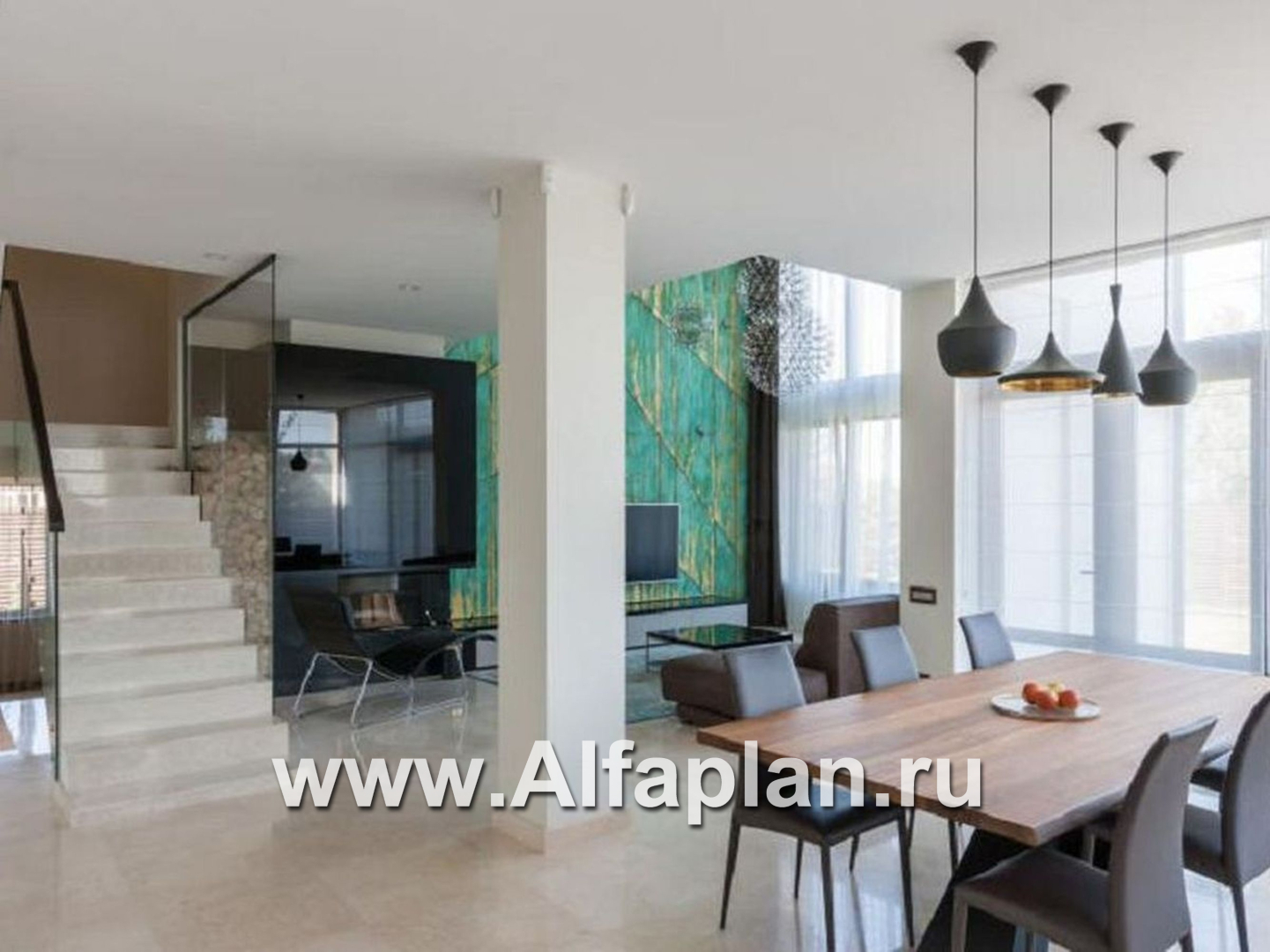 Проекты домов Альфаплан - «Современник» с панорамными окнами - дополнительное изображение №5