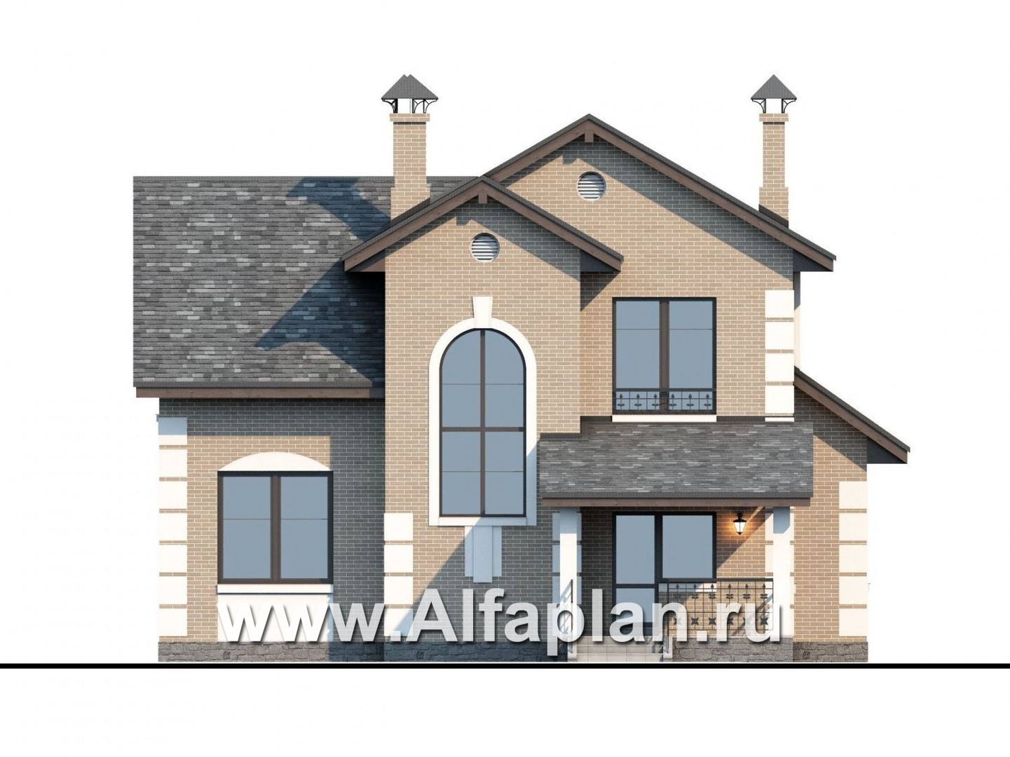Проекты домов Альфаплан - «Verum»- компактный коттедж с удобным планом - изображение фасада №4