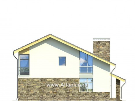 Проекты домов Альфаплан - Загородный дом с гаражом и террасой - превью фасада №2