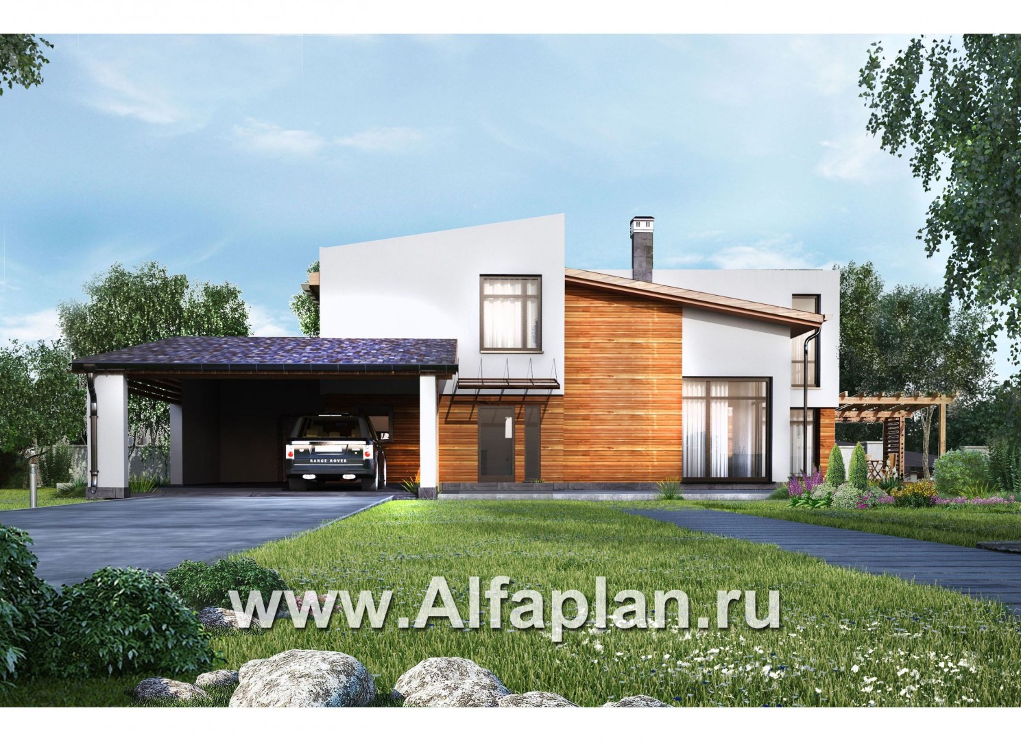 Проекты домов Альфаплан - Современный загородный дом с комфортной планировкой - дополнительное изображение №2