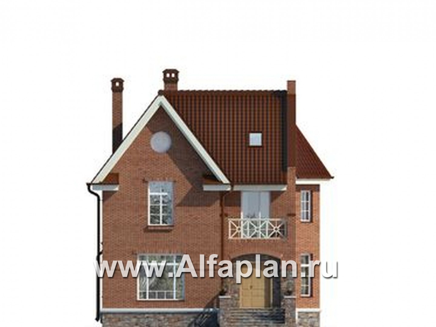 Проекты домов Альфаплан - Коттедж в английском стиле - изображение фасада №1