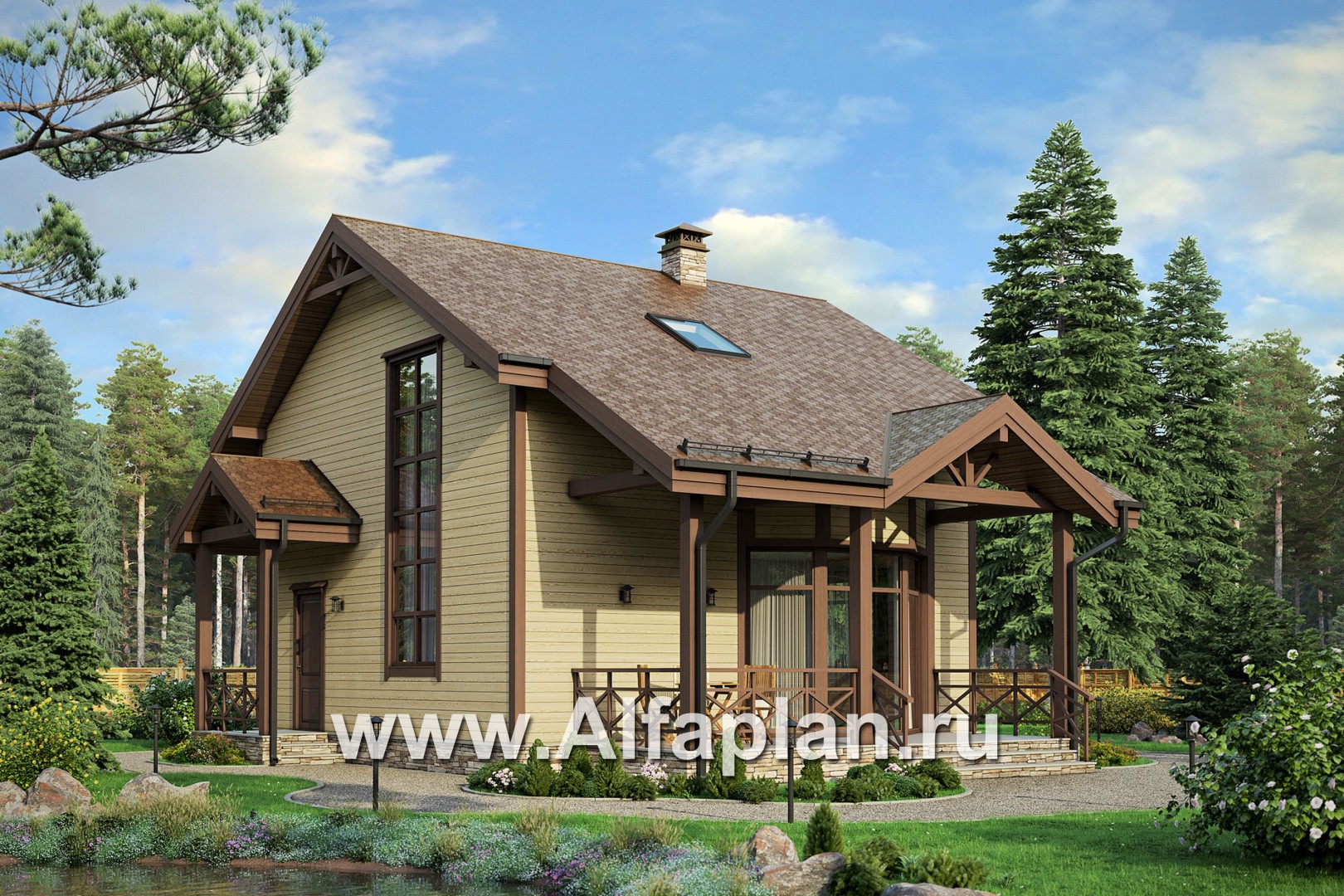 Проекты домов Альфаплан - Компактный и экономичный каркасный дом - основное изображение
