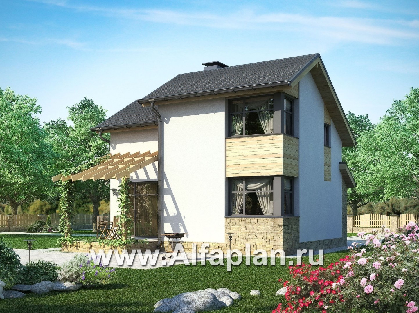 Проекты домов Альфаплан - Экономичный дом для маленького участка - основное изображение