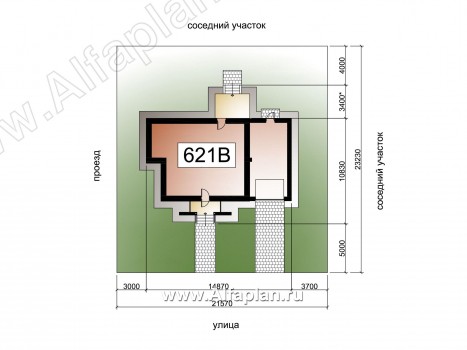Проекты домов Альфаплан - «Улыбка» - компактный загородный дом с гаражом - превью дополнительного изображения №1